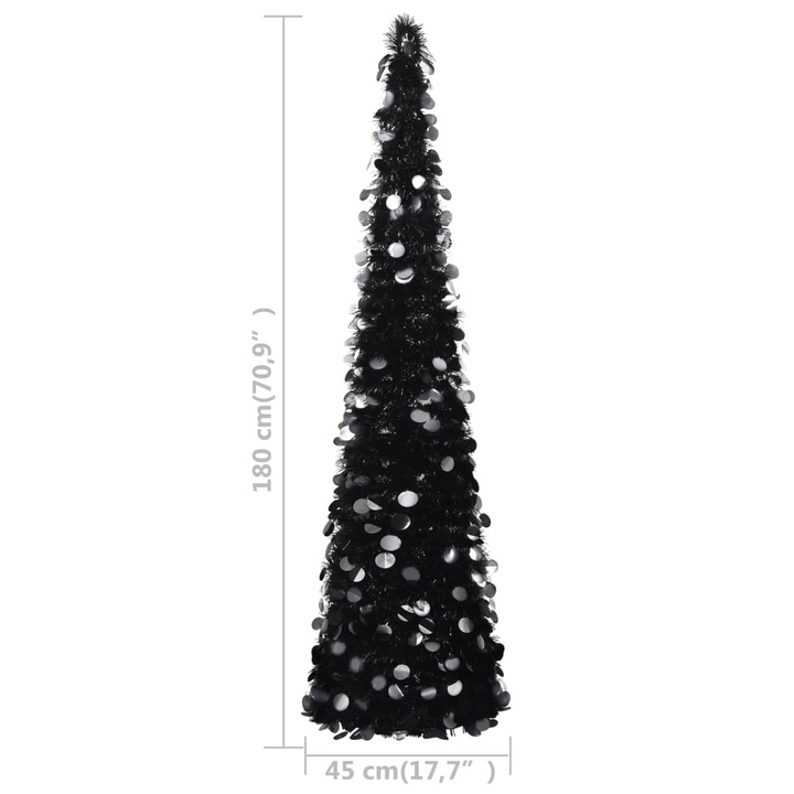 Black Pop-up Artificial Christmas Tree - Compact, Stylish & Easy Storage PET Material - Premium  from Home Treasures - Just £45.99! Shop now at Home Treasures