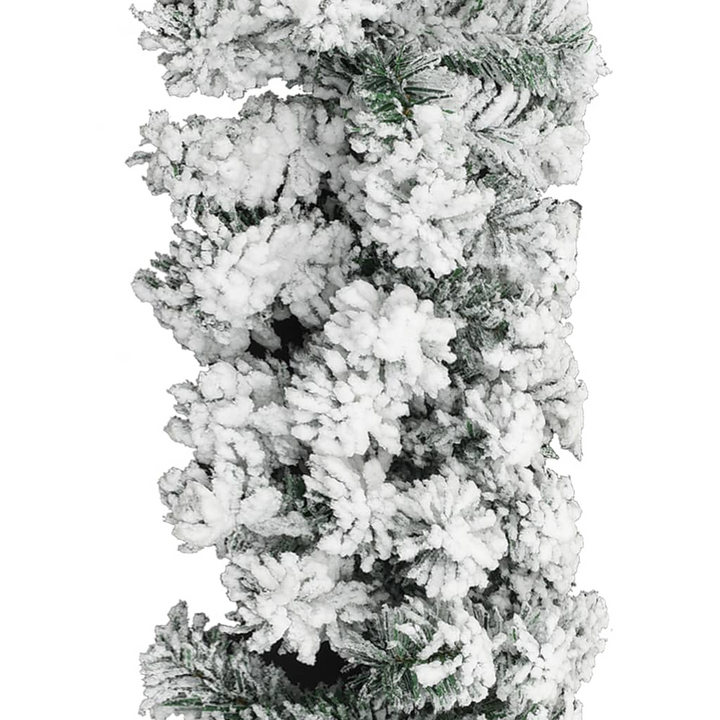 Green Christmas Garland with Flocked Snow - Indoor & Outdoor PVC Holiday Decoration - Premium  from Home Treasures - Just £53.99! Shop now at Home Treasures