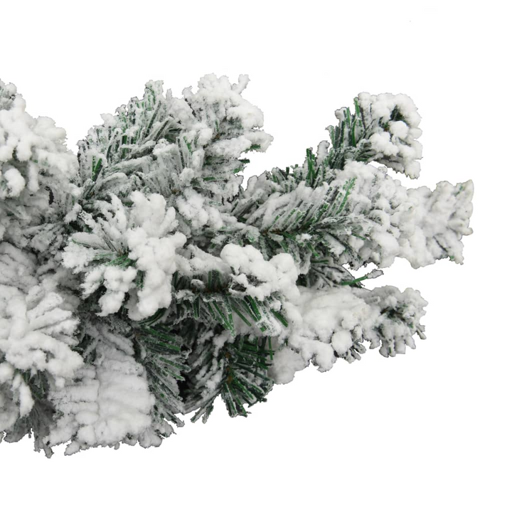 Green Christmas Garland with Flocked Snow - Indoor & Outdoor PVC Holiday Decoration - Premium  from Home Treasures - Just £53.99! Shop now at Home Treasures