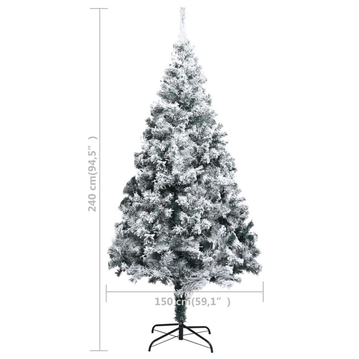 Artificial Christmas Tree with Flocked Snow - Lifelike Green PVC Tree for Indoor & Outdoor Use - Premium  from Home Treasures - Just £182.99! Shop now at Home Treasures