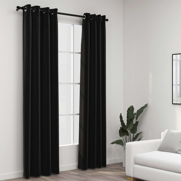 Linen-Look Blackout Curtains - Set of 2, Anthracite, 140x245cm - Stylish & Light-Blocking - Premium  from Home Treasures - Just £46.99! Shop now at Home Treasures