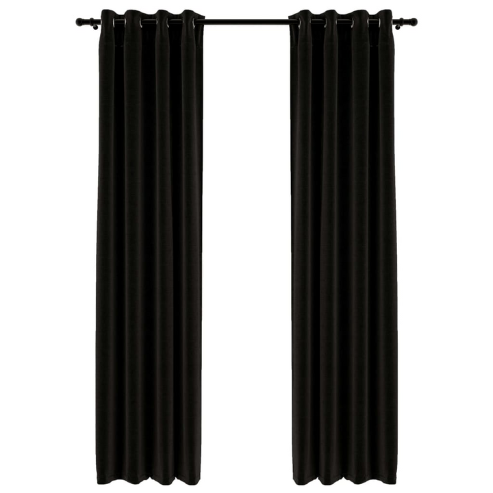 Linen-Look Blackout Curtains - Set of 2, Anthracite, 140x245cm - Stylish & Light-Blocking - Premium  from Home Treasures - Just £46.99! Shop now at Home Treasures