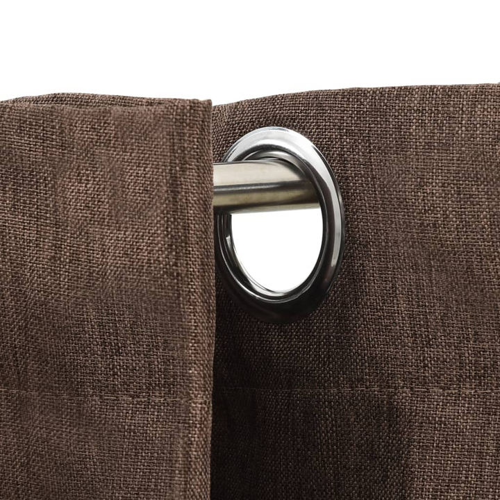 Linen-Look Blackout Curtains with Grommets - Set of 2 - Taupe - 140x245cm - Light Blocking & Stylish Window Treatment - Premium  from Home Treasures - Just £46.99! Shop now at Home Treasures