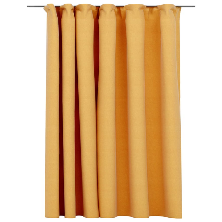 Elegant Yellow Linen-Look Blackout Curtains - 290x245 cm | Premium Quality, Light-Blocking & Durable - Premium  from Home Treasures - Just £42.99! Shop now at Home Treasures