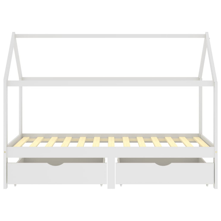 Children's Bed Frame with Drawers White Solid Pine Wood 90x200 cm - Premium  from Home Treasures - Just £221.99! Shop now at Home Treasures