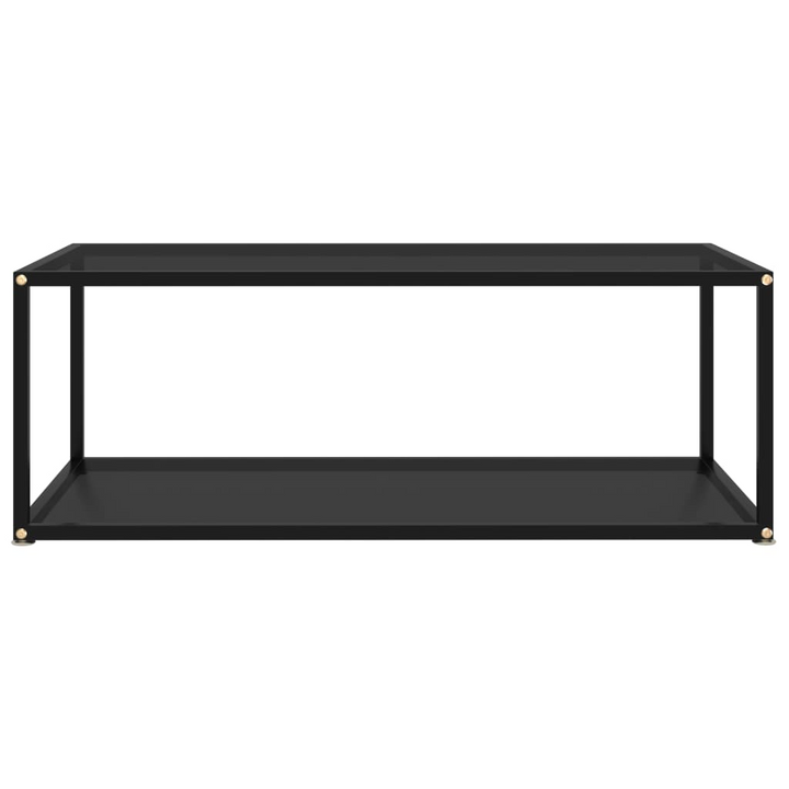 Modern Black Tempered Glass Coffee Table - 100 x 50 x 35 cm | Stylish 2-Layer Design with Sturdy Powder-Coated Steel Frame - Premium  from Home Treasures - Just £82.99! Shop now at Home Treasures