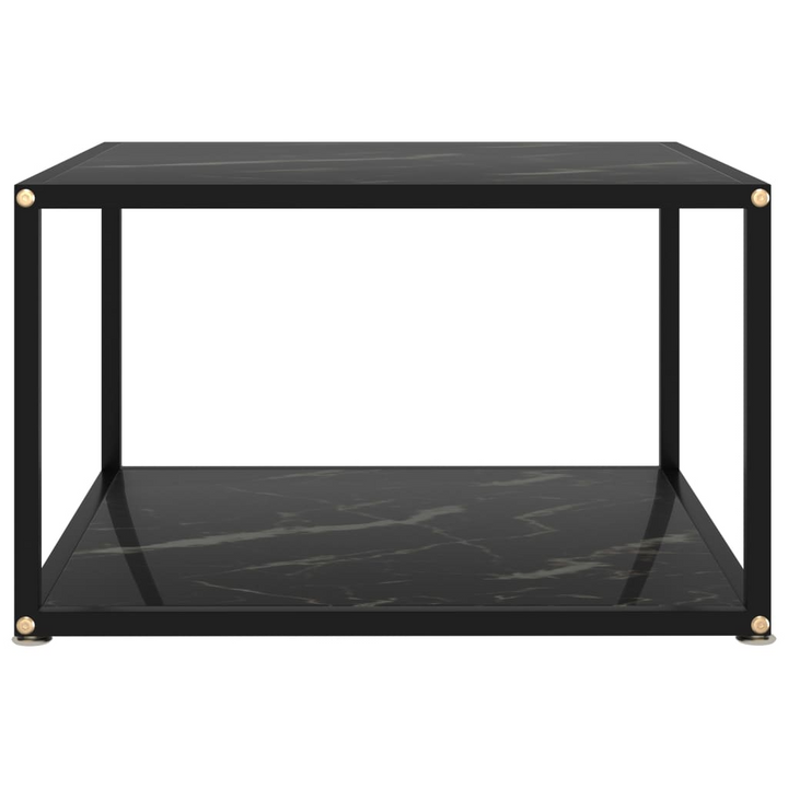 Sleek and Durable Tempered Glass Coffee Table - Black, 60 x 60 x 35cm, 2-Layer Design with Storage Shelf - Premium  from Home Treasures - Just £85.99! Shop now at Home Treasures