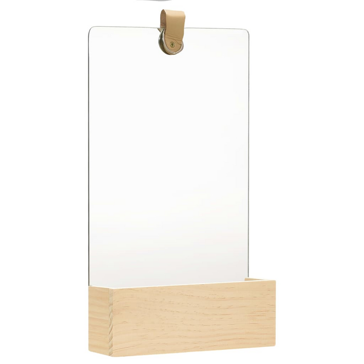 Elegant Solid Pinewood Wall Mirror with Shelf - 23 x 39.5 x 6cm - Perfect for Bathrooms & Hallways - Premium  from Home Treasures - Just £25.99! Shop now at Home Treasures