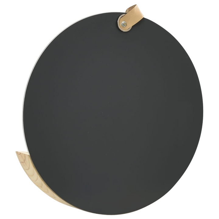 Elegant Round Solid Pinewood Wall Mirror with Storage | Perfect for Bathroom & Hallway - Premium  from Home Treasures - Just £31.99! Shop now at Home Treasures