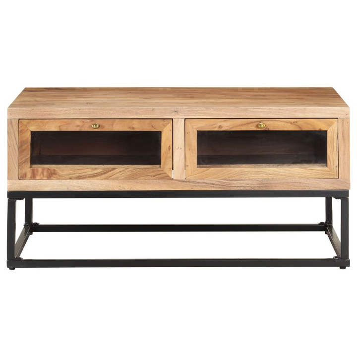 Stylish & Durable Solid Acacia Coffee Table in Brown - 90 x 60 x 40cm | Industrial Charm with Ample Storage - Premium  from Home Treasures - Just £168.99! Shop now at Home Treasures