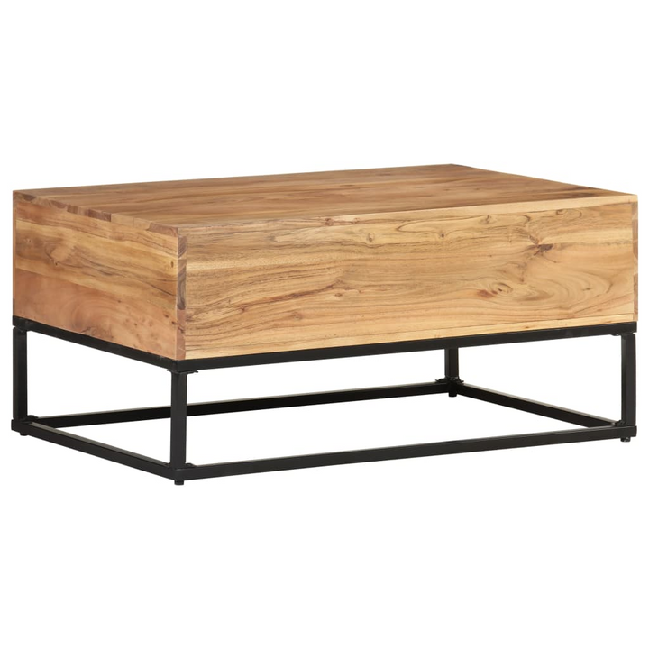 Stylish & Durable Solid Acacia Coffee Table in Brown - 90 x 60 x 40cm | Industrial Charm with Ample Storage - Premium  from Home Treasures - Just £168.99! Shop now at Home Treasures