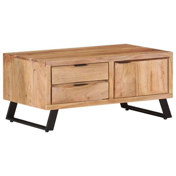 Solid Acacia Wood Live Edge Coffee Table - Industrial Style, Durable, Unique Grain Patterns - Premium  from Home Treasures - Just £293.99! Shop now at Home Treasures