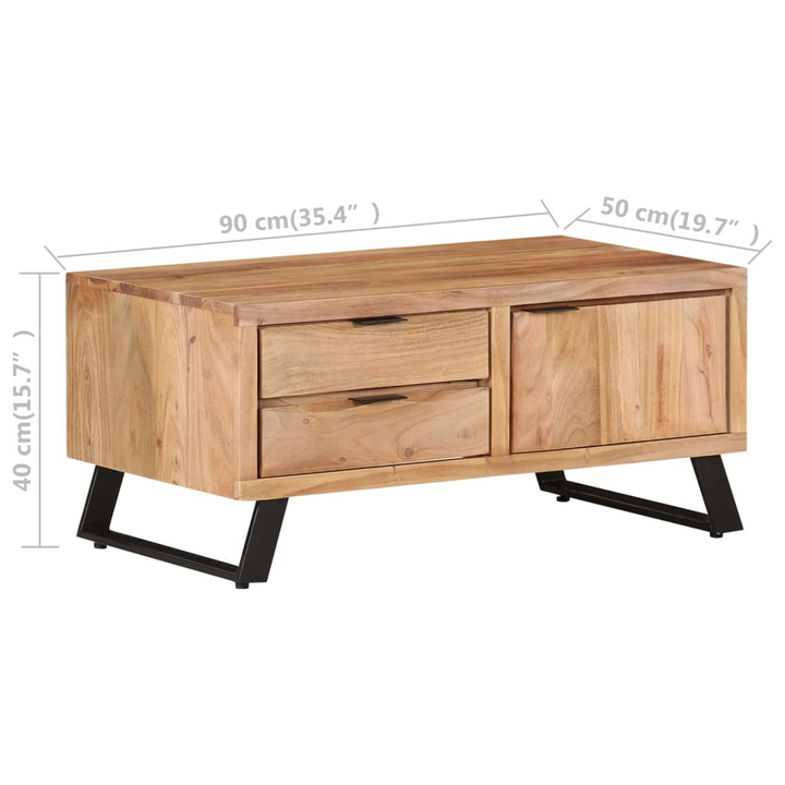 Solid Acacia Wood Live Edge Coffee Table - Industrial Style, Durable, Unique Grain Patterns - Premium  from Home Treasures - Just £293.99! Shop now at Home Treasures