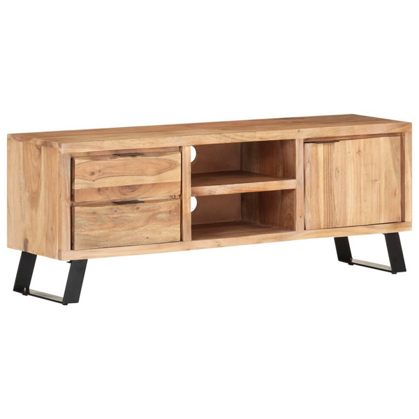 Rustic Solid Acacia Wood TV Stand with Live Edges - Industrial Chic TV Cabinet, 120 x 30 x 42 cm - Premium  from Home Treasures - Just £280.99! Shop now at Home Treasures