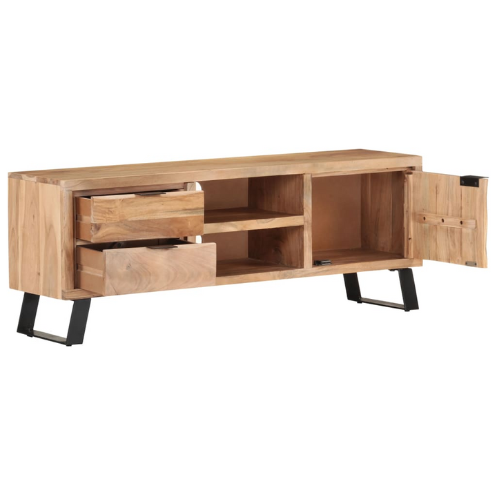 Rustic Solid Acacia Wood TV Stand with Live Edges - Industrial Chic TV Cabinet, 120 x 30 x 42 cm - Premium  from Home Treasures - Just £280.99! Shop now at Home Treasures