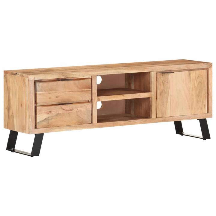 Rustic Solid Acacia Wood TV Stand with Live Edges - Industrial Chic TV Cabinet, 120 x 30 x 42 cm - Premium  from Home Treasures - Just £280.99! Shop now at Home Treasures