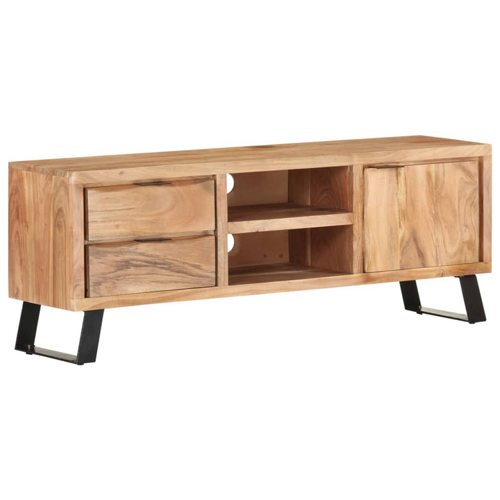 Rustic Solid Acacia Wood TV Stand with Live Edges - Industrial Chic TV Cabinet, 120 x 30 x 42 cm - Premium  from Home Treasures - Just £280.99! Shop now at Home Treasures