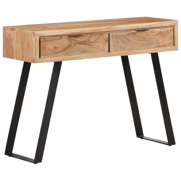 Solid Acacia Wood Live Edge Console Table - Industrial Design with Natural Finish & Steel Frame - Premium  from Home Treasures - Just £250.99! Shop now at Home Treasures