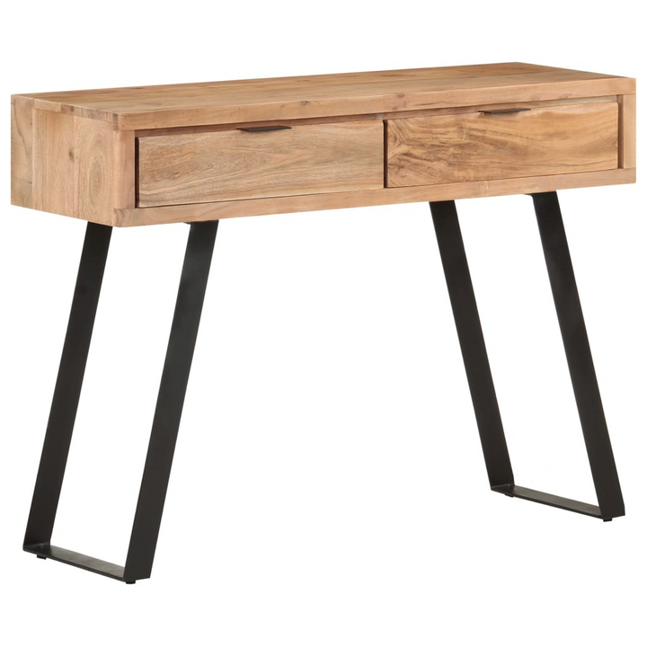 Solid Acacia Wood Live Edge Console Table - Industrial Design with Natural Finish & Steel Frame - Premium  from Home Treasures - Just £250.99! Shop now at Home Treasures