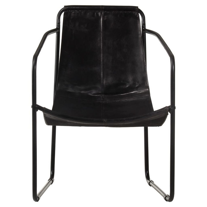 Premium Black Leather Relaxing Armchair - Vintage Style with Iron Frame | Comfortable & Durable - Premium  from Home Treasures - Just £87.99! Shop now at Home Treasures