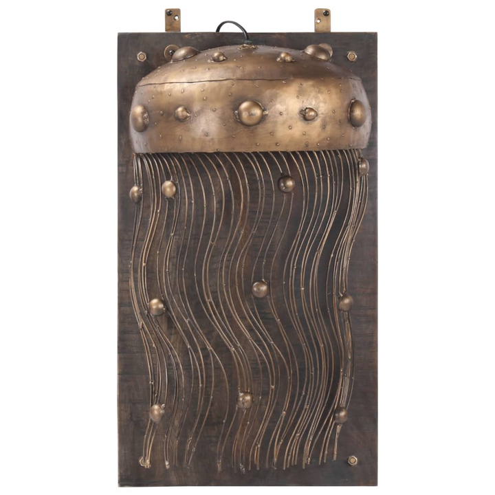 Jellyfish Design Wall Lamp - Iron & Solid Mango Wood, Trendy Brass Finish, 15W | Perfect for Quirky Interiors & Trendy Bars - Premium  from Home Treasures - Just £89.99! Shop now at Home Treasures