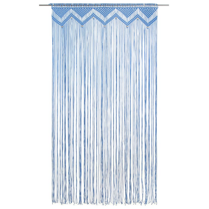 Handmade Blue Macrame Curtains 140x240 cm | Cotton String Curtain for Windows, Doors, Room Dividers & More - Premium  from Home Treasures - Just £51.99! Shop now at Home Treasures