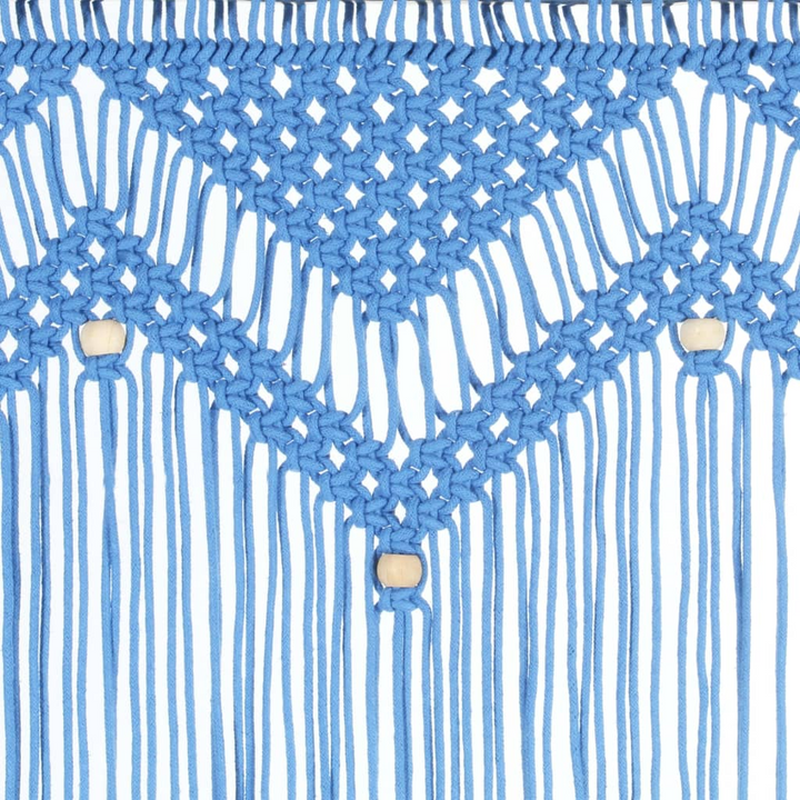 Handmade Blue Macrame Curtains 140x240 cm | Cotton String Curtain for Windows, Doors, Room Dividers & More - Premium  from Home Treasures - Just £51.99! Shop now at Home Treasures