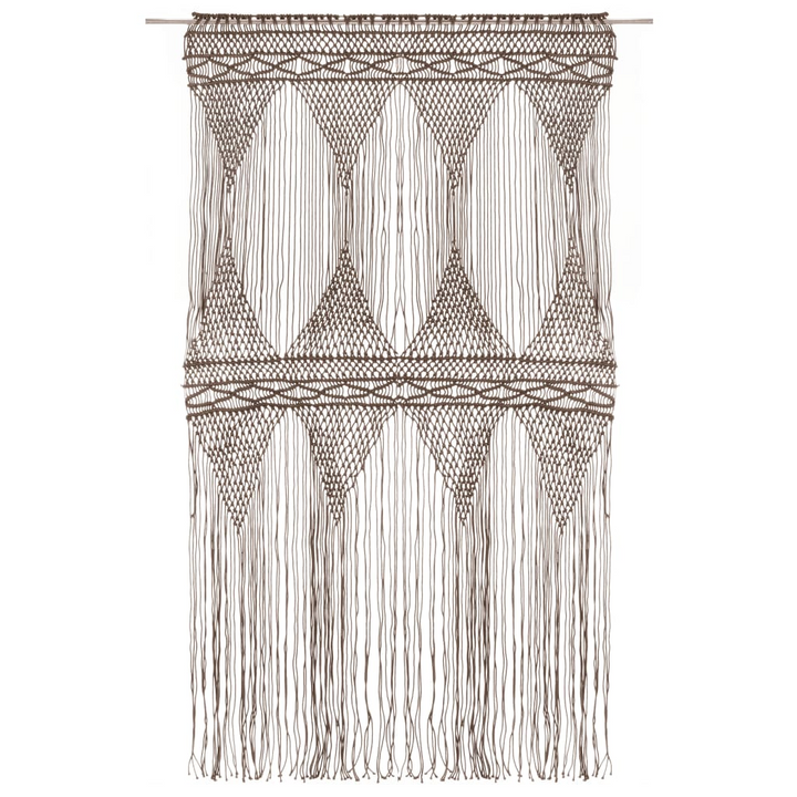 Macrame Curtain Taupe - 140x240 cm | Elegant & Versatile Cotton String Curtain for Windows & Doors - Premium  from Home Treasures - Just £58.99! Shop now at Home Treasures