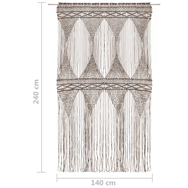 Macrame Curtain Taupe - 140x240 cm | Elegant & Versatile Cotton String Curtain for Windows & Doors - Premium  from Home Treasures - Just £58.99! Shop now at Home Treasures