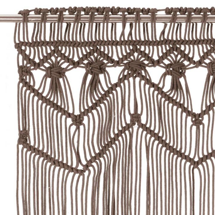 Taupe Macrame Curtain - 140x240 cm | Handmade Cotton & Polyester | Perfect for Doors, Windows & Room Dividers - Premium  from Home Treasures - Just £55.99! Shop now at Home Treasures