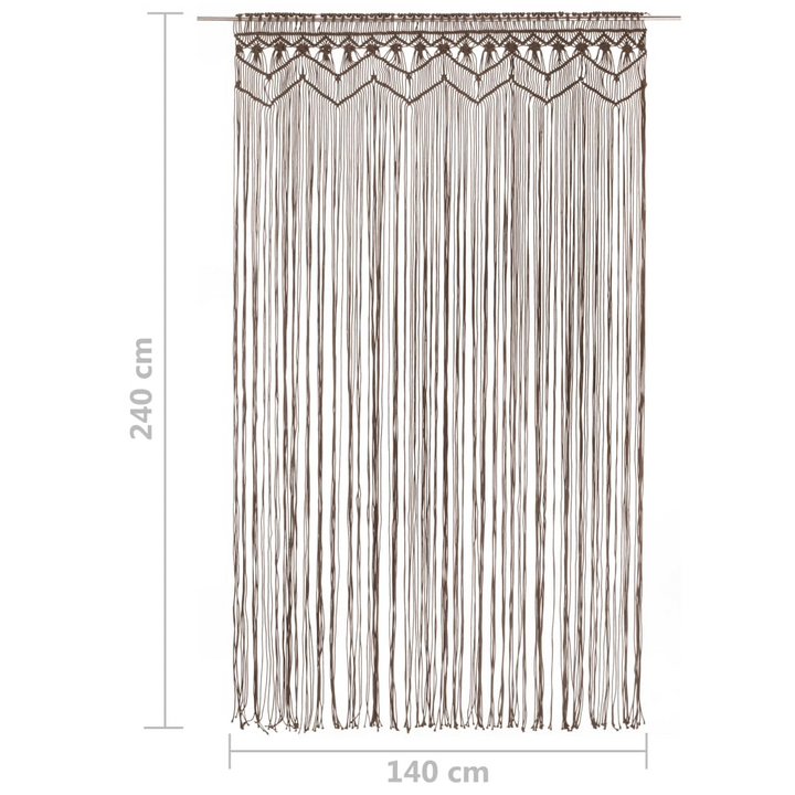 Taupe Macrame Curtain - 140x240 cm | Handmade Cotton & Polyester | Perfect for Doors, Windows & Room Dividers - Premium  from Home Treasures - Just £55.99! Shop now at Home Treasures