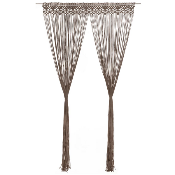 Taupe Macrame Curtain - Cotton & Polyester Blend, 140x240 cm - Versatile Decorative String Curtain - Premium  from Home Treasures - Just £55.99! Shop now at Home Treasures