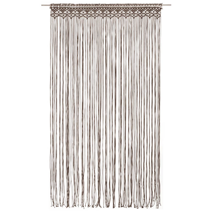 Taupe Macrame Curtain - Cotton & Polyester Blend, 140x240 cm - Versatile Decorative String Curtain - Premium  from Home Treasures - Just £55.99! Shop now at Home Treasures