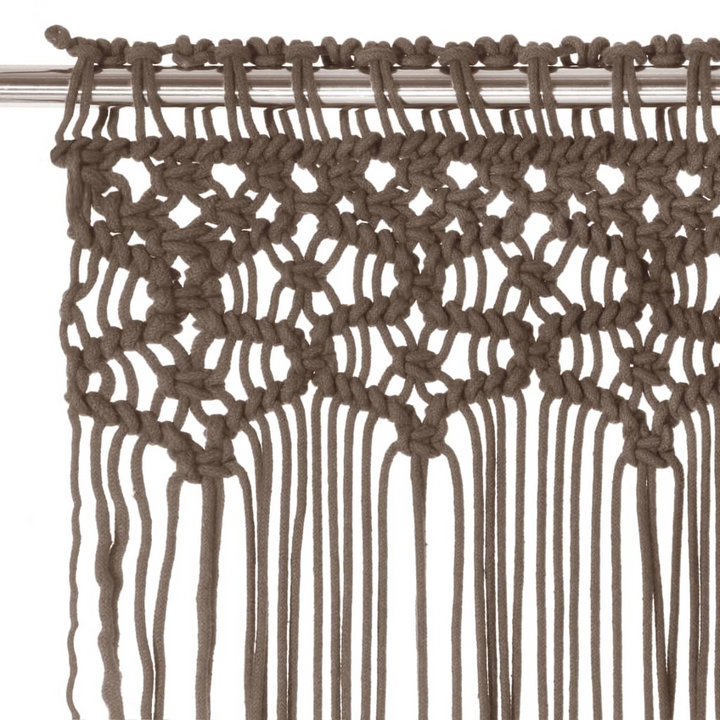 Taupe Macrame Curtain - Cotton & Polyester Blend, 140x240 cm - Versatile Decorative String Curtain - Premium  from Home Treasures - Just £55.99! Shop now at Home Treasures