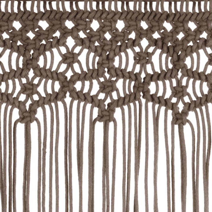 Taupe Macrame Curtain - Cotton & Polyester Blend, 140x240 cm - Versatile Decorative String Curtain - Premium  from Home Treasures - Just £55.99! Shop now at Home Treasures