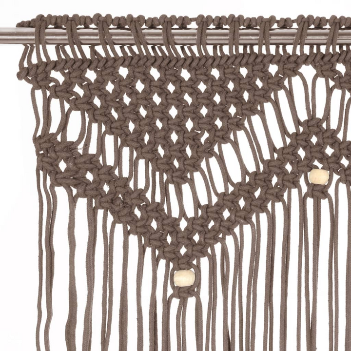 Handmade Macrame Curtain in Taupe - 140x240 cm, Cotton Blend - Stylish Door and Window Decoration - Premium  from Home Treasures - Just £58.99! Shop now at Home Treasures