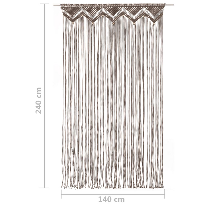 Handmade Macrame Curtain in Taupe - 140x240 cm, Cotton Blend - Stylish Door and Window Decoration - Premium  from Home Treasures - Just £58.99! Shop now at Home Treasures