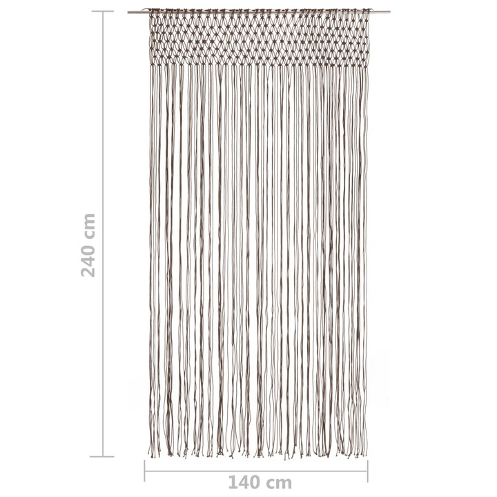 Elegant Taupe Macrame Curtain - Cotton 140x240 cm | Perfect for Doors, Windows & Room Dividers - Premium  from Home Treasures - Just £52.99! Shop now at Home Treasures