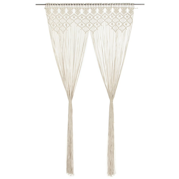 Handmade Macrame Curtain 140x240 cm – Bohemian Style, Cream Cotton, Perfect for Room Divider or Window Display - Premium  from Home Treasures - Just £53.99! Shop now at Home Treasures