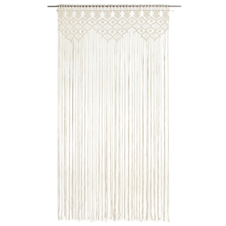 Handmade Macrame Curtain 140x240 cm – Bohemian Style, Cream Cotton, Perfect for Room Divider or Window Display - Premium  from Home Treasures - Just £53.99! Shop now at Home Treasures