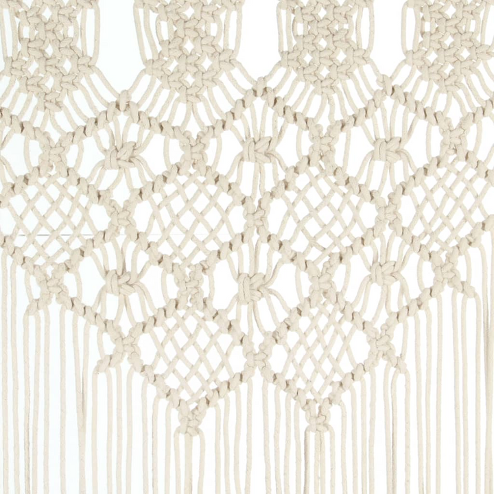 Handmade Macrame Curtain 140x240 cm – Bohemian Style, Cream Cotton, Perfect for Room Divider or Window Display - Premium  from Home Treasures - Just £53.99! Shop now at Home Treasures