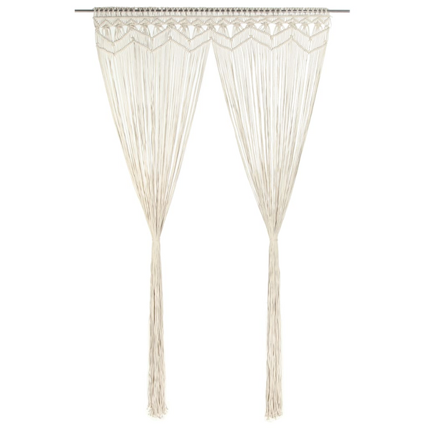 Handmade Macrame Curtain - 140x240 cm, Cream Cotton | Bohemian Door & Window Decor - Premium  from Home Treasures - Just £55.99! Shop now at Home Treasures