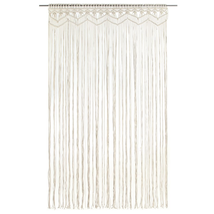 Handmade Macrame Curtain - 140x240 cm, Cream Cotton | Bohemian Door & Window Decor - Premium  from Home Treasures - Just £55.99! Shop now at Home Treasures