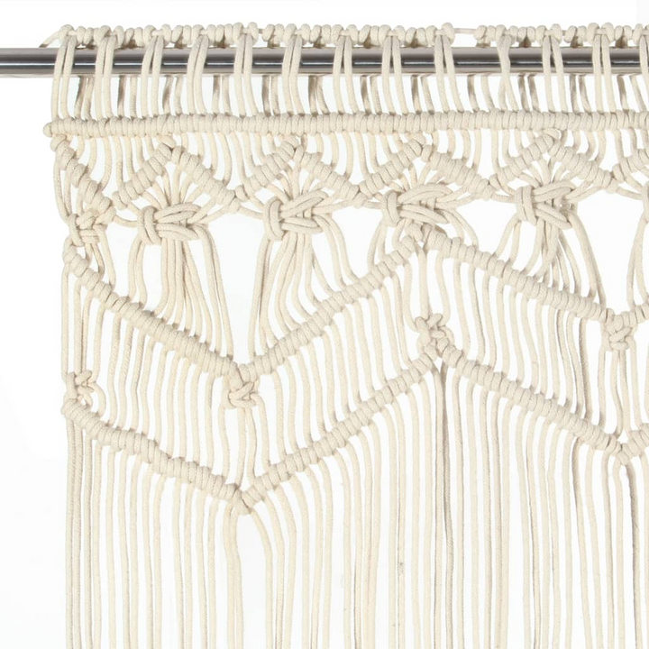 Handmade Macrame Curtain - 140x240 cm, Cream Cotton | Bohemian Door & Window Decor - Premium  from Home Treasures - Just £55.99! Shop now at Home Treasures