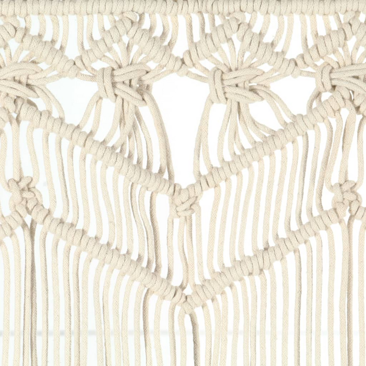 Handmade Macrame Curtain - 140x240 cm, Cream Cotton | Bohemian Door & Window Decor - Premium  from Home Treasures - Just £55.99! Shop now at Home Treasures