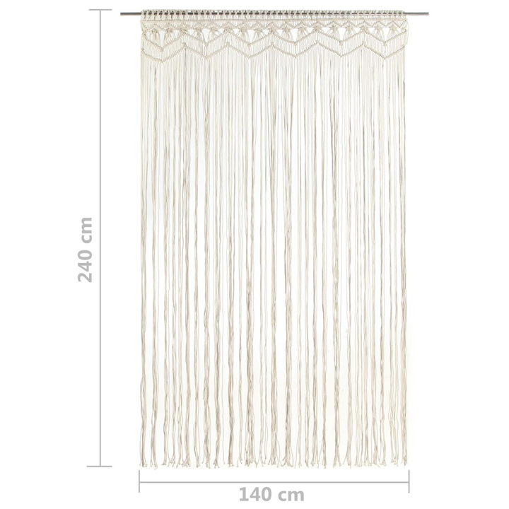 Handmade Macrame Curtain - 140x240 cm, Cream Cotton | Bohemian Door & Window Decor - Premium  from Home Treasures - Just £55.99! Shop now at Home Treasures