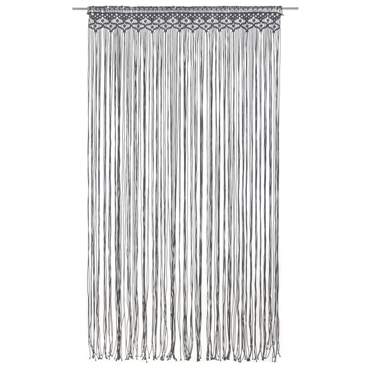 Stylish Anthracite Macrame Curtain 140x240 cm - Elegant Cotton Blend Decor for Doors and Windows - Premium  from Home Treasures - Just £51.99! Shop now at Home Treasures