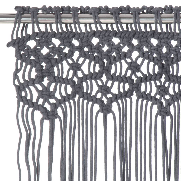 Stylish Anthracite Macrame Curtain 140x240 cm - Elegant Cotton Blend Decor for Doors and Windows - Premium  from Home Treasures - Just £51.99! Shop now at Home Treasures