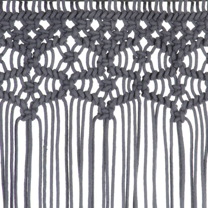 Stylish Anthracite Macrame Curtain 140x240 cm - Elegant Cotton Blend Decor for Doors and Windows - Premium  from Home Treasures - Just £51.99! Shop now at Home Treasures