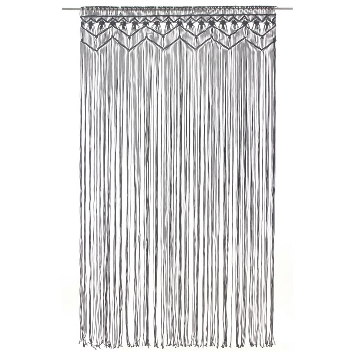 Macrame Curtain Anthracite 140x240 cm - Elegant Cotton String Curtain for Windows, Doors, and Room Dividers - Premium  from Home Treasures - Just £52.99! Shop now at Home Treasures